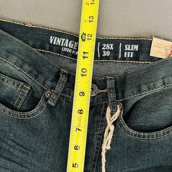 NWT Vintage Genes Men's Slim Fit Jeans Sz 28x30 Slim Leg Dark Blue Stretch Denim - Picture 10 of 14